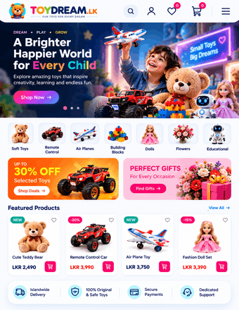 Toy Website Concept WebCraft.LK